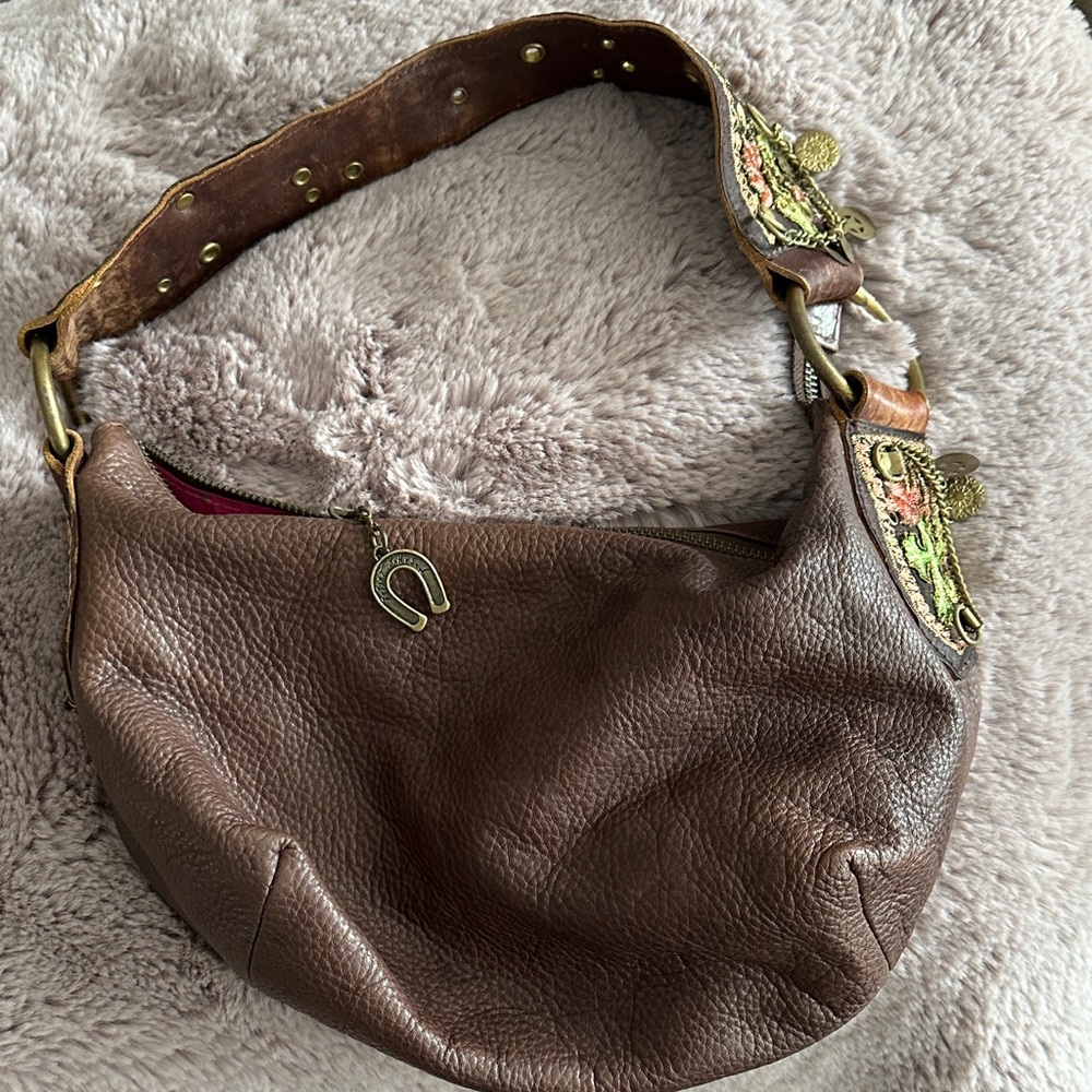 RARE Betsey Johnson Brown Leather Women's Bag baroque collection
